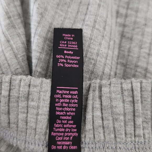 Betsey Johnson Performance Size M Gray Rib Wide Leg Stretch Cropped Pants - Picture 7 of 7